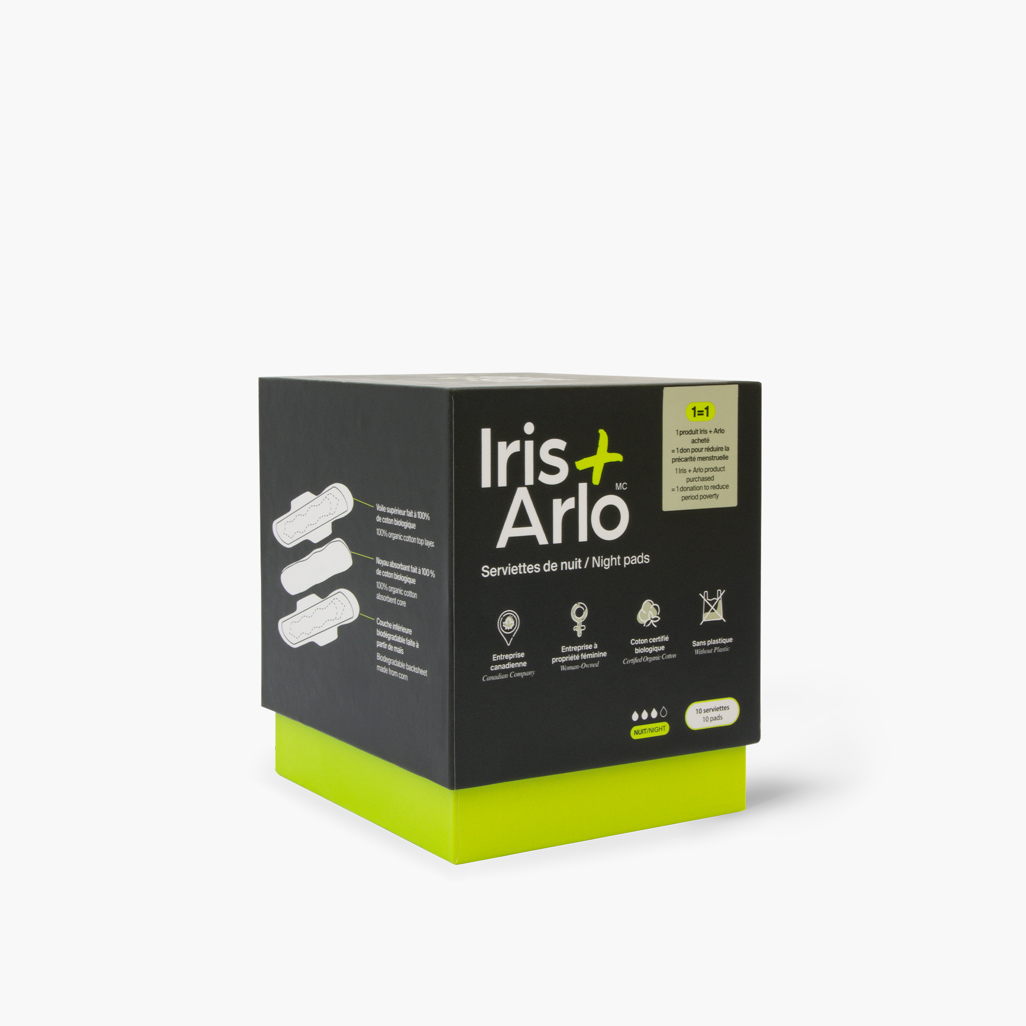 Iris + Arlo | Serviettes de nuit biologiques