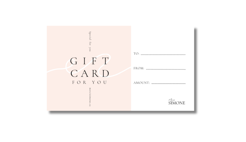 Merci Simone gift card blank